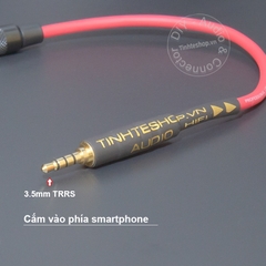 Cáp chuyển đổi livestream giúp bạn tận dụng dây sẵn có - 3-pole to 4-pole audio adapter cable for receiving and transmitting live signals to smartphones.