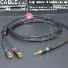 Dây audio 3.5 sang 2 đầu hoa sen Canare Nhật Bản
