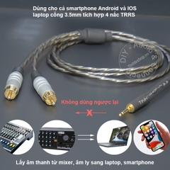 Cáp livestream iPhone vs Android 3.5mm sang hoa sen 0.5 đến 10 mét - DIY Live Streaming Cable for IOS and Android Smartphone