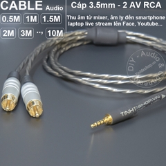 Cáp livestream iPhone vs Android 3.5mm sang hoa sen 0.5 đến 10 mét - DIY Live Streaming Cable for IOS and Android Smartphone
