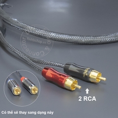 Dây 3.5 ra hoa sen đồng 5N mạ bạc DIY 0.5 đến 5 mét - DIY 3.5mm to 2 RCA stereo audio cable with 5N silver-plated HIFI copper core