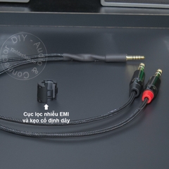 Dây balanced 4.4 sang 2 6.5mm TRS DIY 0.5 đến 2 mét - 4.4mm to 2 6.35mm TRS balanced audio cable