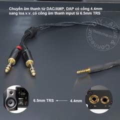 Dây balanced 4.4 sang 2 6.5mm TRS DIY 0.5 đến 2 mét - 4.4mm to 2 6.35mm TRS balanced audio cable