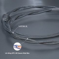 Cáp 4.4 sang 6.5mm TRS chuyển âm thanh từ DAC AMP sang loa kiểm âm - 4.4mm to 2 female TRS balanced audio cable