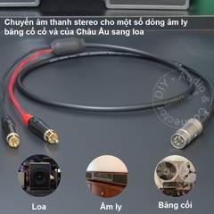 Cáp 5 pin sang AV chuyển âm thanh từ Âm ly cổ Băng cối sang loa - 5pin to 2 RCA MIDI audio cable