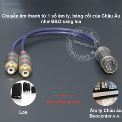 Dây jack 5 chân sang AV chuyển âm thanh từ Âm ly cổ Châu Âu sang loa - DIY 5 pin to 2 RCA female MIDI audio cable