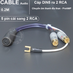 Dây Din 7pin ra AV phono cho đĩa than và Pre AMP - 7pin female to 2 RCA male audio cable for vinyl records
