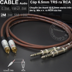 Cáp 6ly TRS balanced ra RCA 1 cặp DIY 0.5M đến 5M - 1/4 TRS to RCA cable