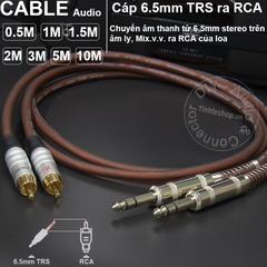 Cáp 6ly TRS balanced ra RCA 1 cặp DIY 0.5M đến 5M - 1/4 TRS to RCA cable