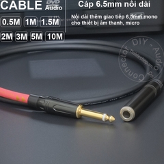 Cáp 6 ly nối dài DIY 0.5 đến 10 mét - 6.5mm mono male to female extension cable