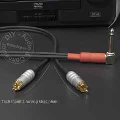Cáp 6ly mono ra 2 AV DIY 0.5M đến 5M - 6.35mm mono to 2 RCA cable