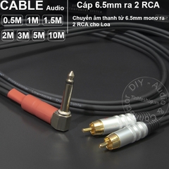 Dây 6 ly ra 2 AV dài 0.5 mét đến 5 mét - 6.5mm mono to 2 RCA cable