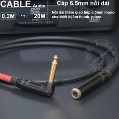 Cáp 6 ly nối dài DIY 0.5 đến 10 mét - 6.5mm mono male to female extension cable