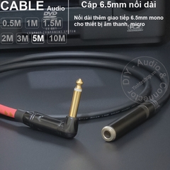 Dây 6.5 ly nối dài đực sang cái DIY 0.5 đến 10 mét - 6.5mm TS male to female extension cable