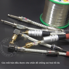 Dây 6.5 ra AV 1 cặp 2 đầu vuông góc DIY 0.5M đến 5M - 6.5mm to RCA cable 1 pair