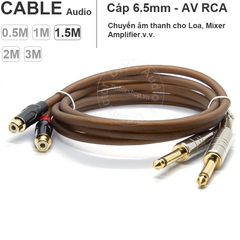 Cáp hoa sen sang 6 ly 2 sợi DIY 0.5 mét đến 3 mét - 6.5mm male to RCA female cable 2 wire