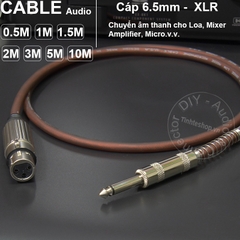 Cáp micro 6.5 ra canon cái DIY 0.5 đến 10 mét - XLR female to 6.35mm TS cable