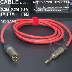 Dây 6 ly TRS sang canon đực cho Loa kiểm âm Sound card DAC - Mogami 6.35mm stereo to balanced XLR male audio cable