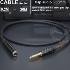 Dây 6.5 ly stereo nối dài cắm cho Headphone Mixer Soundcard - 6.35mm male to female TRS cable