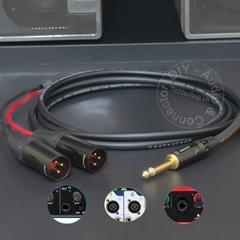 Cáp 6.5 ra 2 XLR đực DIY 0.5 đến 5 mét - 6.5mm mono to 2 XLR male audio cable