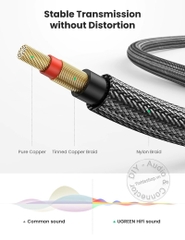Cáp 2 đầu 6.5 mono Ugreen AV128 dài 1 mét tới 5 mét - 6.35mm mono cable guitar link