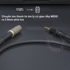 Cáp MIDI 5pin ra 3.5 DIY 0.5 đến 5 mét chuyển âm thanh từ Âm ly Châu Âu Đầu băng cối ra loa