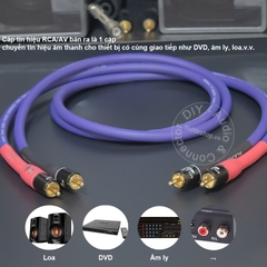 Cáp AV mạ bạc 1 cặp DIY 0.5M đến 5M - RCA cable silver plated