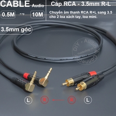Dây AV sang 3.5 chuyển âm thanh DAC Âm ly sang 2 loa xách tay thành R-L - RCA to 1/8 audio cable for 2 left and right speakers