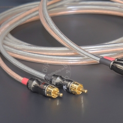 Cặp dây AV 1 đầu thẳng 1 đầu vuông góc DIY 0.2 đến 5 mét - Lotus cable with 90 degree angle and straight plug