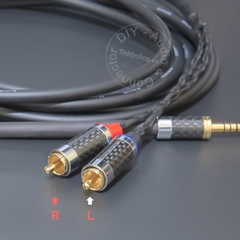 Cáp audio 4.4 sang 2 đầu bông sen HIFI cho DAC Sony IFI HIBY Fiio.v.v. - 4.4mm Balanced to 2 RCA Male Cable for HIFI Digital Audio Player Sony NW-WM1Z/A WM1A