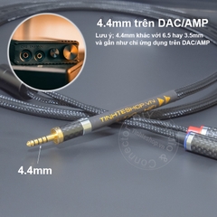 Dây balanced 4.4 sang 2 jack bông sen lõi đồng 6N mạ bạc