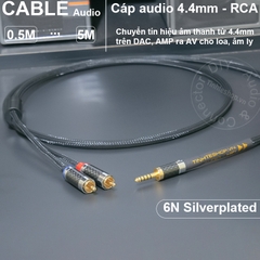 Dây balanced 4.4 sang 2 jack bông sen lõi đồng 6N mạ bạc