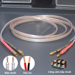 Dây loa bắp chuối nối dài 1 vế 2x2.5mm - Banana speaker cable extension