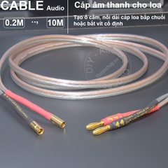 Dây loa bắp chuối nối dài 1 vế 2x2.5mm - Banana speaker cable extension