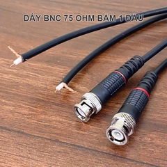 Dây BNC Q9 75 Ohm dùng đo dòng trở cuộn cảm đã bấm 1 đầu - Pre-crimped 75 Ohm coaxial cable
