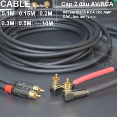 Dây bông sen 2 đầu AV thẳng và góc 1 cặp 0.1 đến 10 mét - DIY lotus audio cable