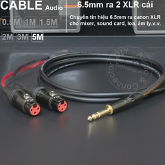 Dây jack 6 ly stereo ra 2 XLR cái DIY 0.5 đến 5 mét - 6.5mm TRS audio cable to 2 female canons