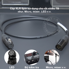 Dây canon 5pin đực sang cái  - 5-pole male to female XLR cable