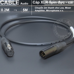 Dây canon 5pin đực sang cái  - 5-pole male to female XLR cable