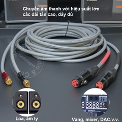 Dây canon cái sang hoa sen 1 cặp đồng 5N mạ bạc - Unbalanced female XLR to RCA audio cable, self-made with silver-plated copper core