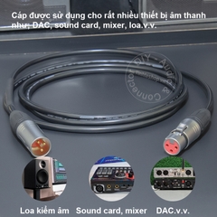 Dây canon đực cái lõi đồng mạ bạc - Self-made XLR male - female balanced cable with silver-plated 4N copper core