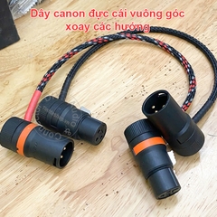 Dây canon 2 đầu vuông góc xoay các hướng - Balanced XLR audio cable with right-angle bend and swivel capability.