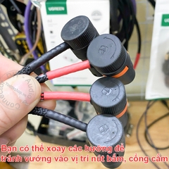 Dây canon 2 đầu vuông góc xoay các hướng - Balanced XLR audio cable with right-angle bend and swivel capability.