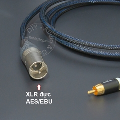 Cáp AES/EBU 110 Ohm hoa sen sang canon 0.2 đến 10 mét - DIY AES EBU XLR male to RCA digital audio cable