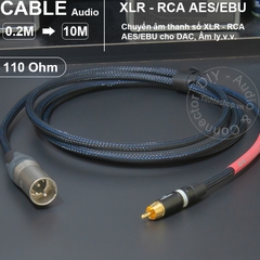 Cáp AES/EBU 110 Ohm hoa sen sang canon 0.2 đến 10 mét - DIY AES EBU XLR male to RCA digital audio cable