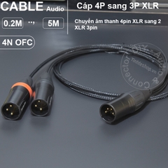 Dây canon 4pin sang 2 canon 3pin chuyển âm thanh balanced từ DAC sang loa kiểm âm - XLR 3p  male to 2 XLR male cable