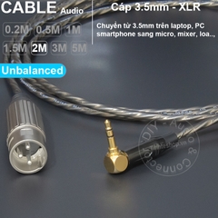 Dây jack 3.5 ra canon đực unbalanced cắm cho Micro Camera Laptop Smartphone - 1/8 to XLR male