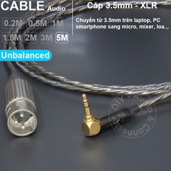 Dây jack 3.5 ra canon đực unbalanced cắm cho Micro Camera Laptop Smartphone - 1/8 to XLR male