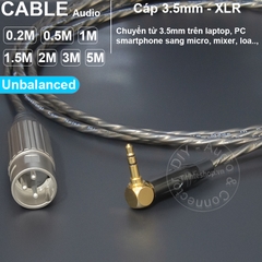 Dây jack 3.5 ra canon đực unbalanced cắm cho Micro Camera Laptop Smartphone - 1/8 to XLR male