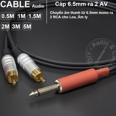 Dây 6 ly ra 2 AV dài 0.5 mét đến 5 mét - 6.5mm mono to 2 RCA cable